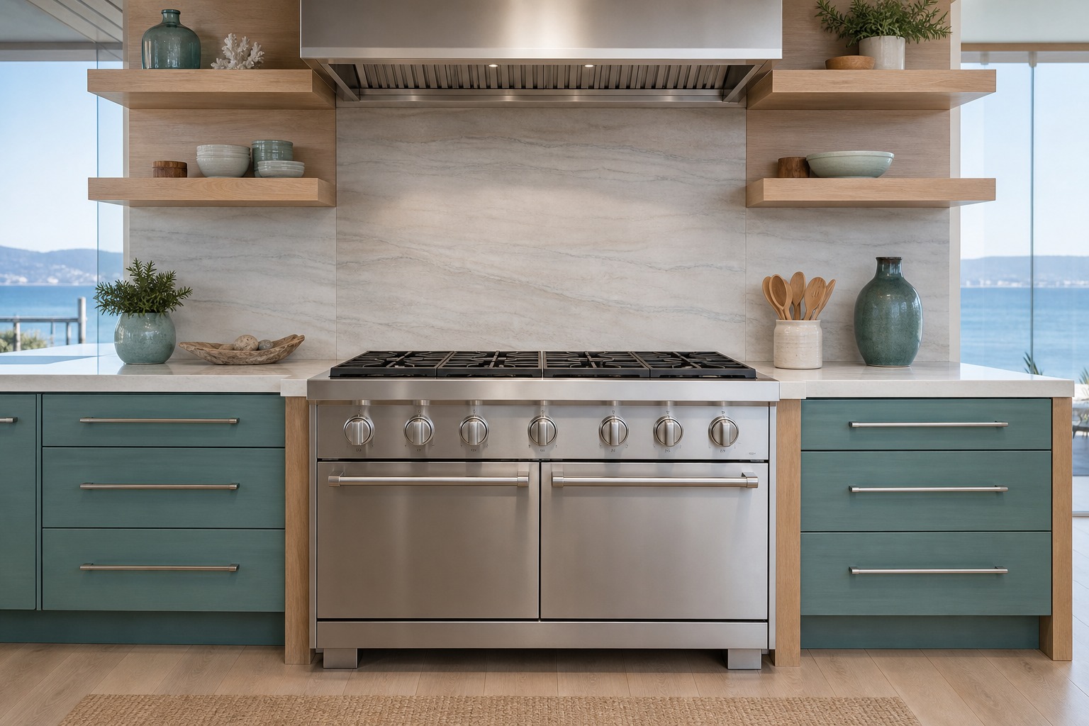 Viking professional range in a Redwood City Peninsula kitchen